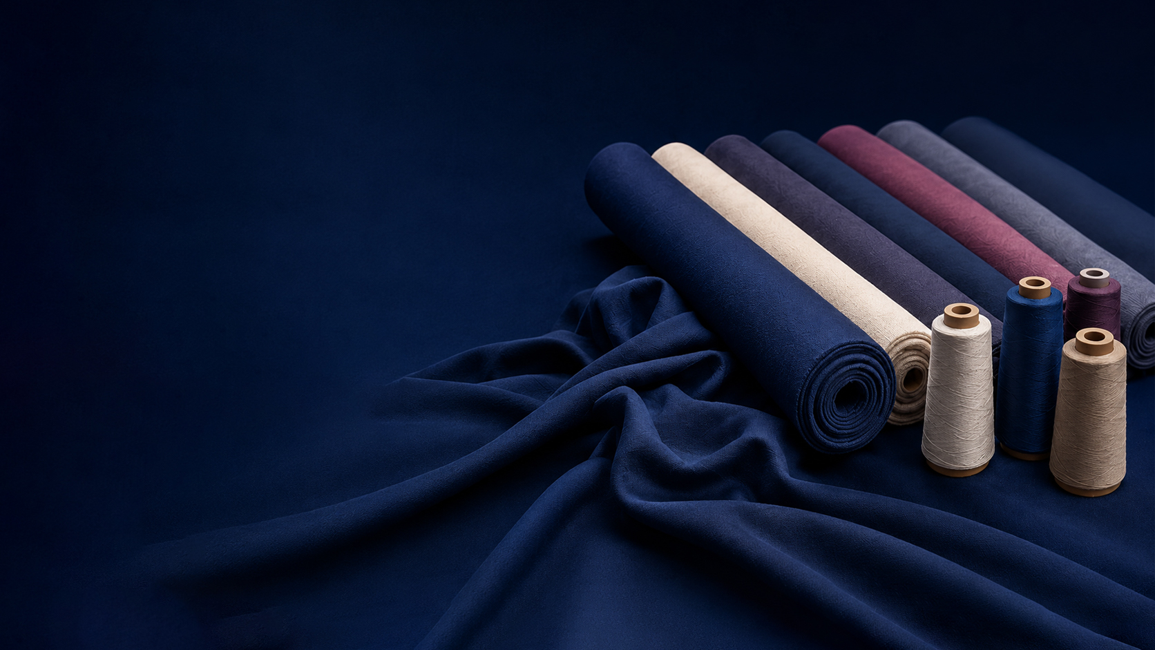 Textile export fabric rolls and packaging